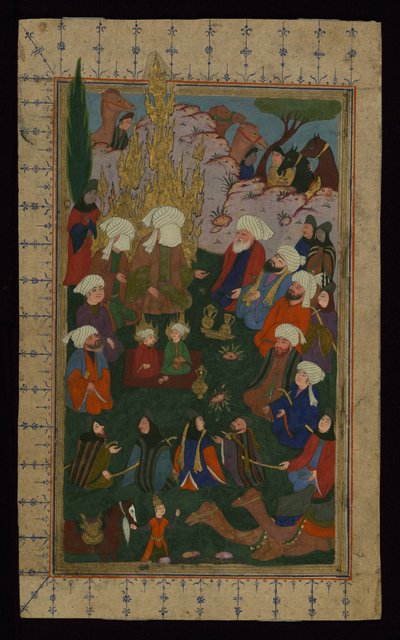 Profeetta Muhammed rukoilemassa Kaabassa, 1600-luku tekijältä Unbekannt
