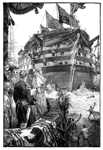 Kuningatar Trafalgarin laukaisussa, 1841, 1900 tekijältä Unbekannt