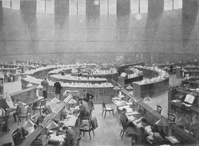 British Museumin lukusali, Lontoo, n. 1903 1903 tekijältä Unbekannt