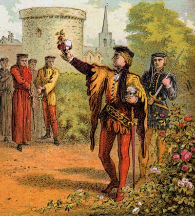 Punaiset ja valkoiset ruusut, 1400-luku, n. 1850 tekijältä Unbekannt