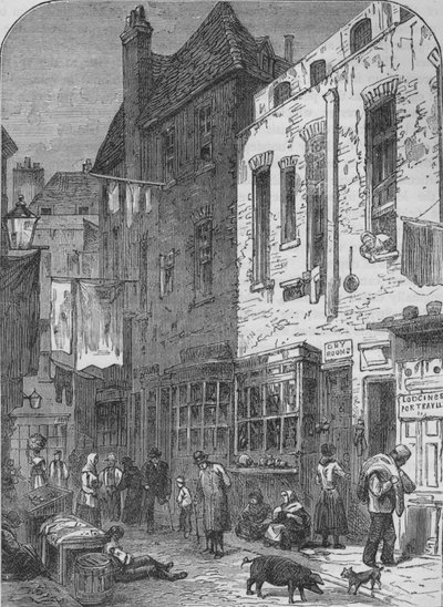 The Rookery of St Giles, Lontoo, 1850 1878 tekijältä Unbekannt