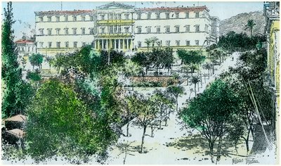 Kuninkaallinen palatsi, Ateena, Kreikka, vuodelta 1890 tekijältä Unbekannt
