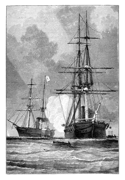 San Jacinto, pysäyttää Trentin, 1861 tekijältä Unbekannt
