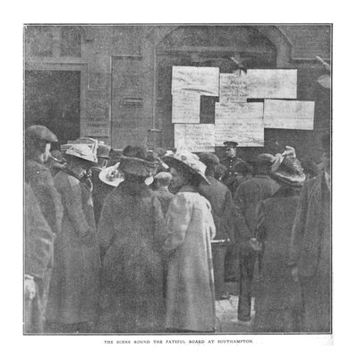 Scene Round the Fateful Board Southamptonissa, 20. huhtikuuta 1912. tekijältä Unbekannt