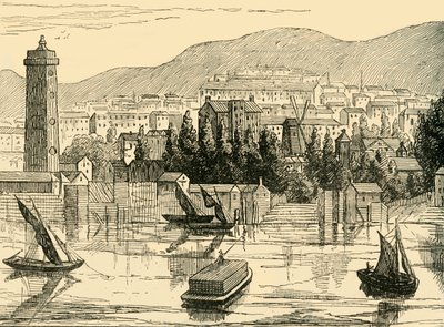 Thamesin eteläpuoli, otettu Adelphi Terracelta, 1770, n. 1878. tekijältä Unbekannt