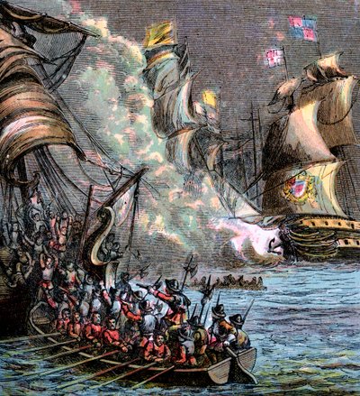 Espanjan armada, 1588, c1850 tekijältä Unbekannt