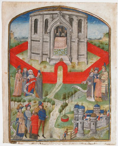 Jerusalemin temppeli, Postilla Litteralis -kirjaimellisesta kommentista..., 1450-75. tekijältä Unbekannt