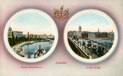Thames Embankment ja London Bridge, Lontoo, 1909. tekijältä Unbekannt