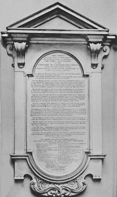 The Times Memorial Lloydsissa, 1800-luku, 1928 tekijältä Unbekannt