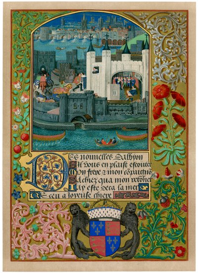 Lontoon Tower ja London Bridge, c1500, c1901 tekijältä Unbekannt