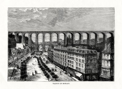 Viadukti Morlaixissa, Ranskassa, 1879 tekijältä Unbekannt