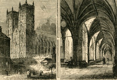 Westminster Abbeyn läntiset tornit ja luostarit, 1881. tekijältä Unbekannt