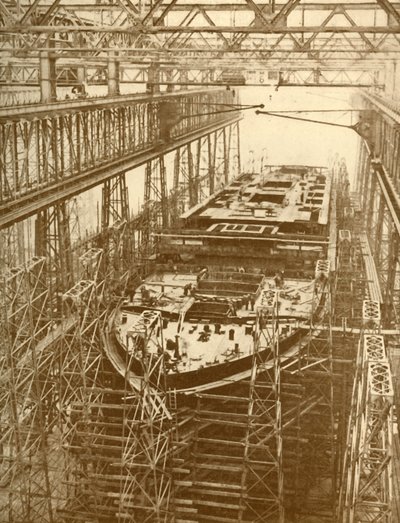 White Star Liner Doric rakenteilla, vuodelta 1930. tekijältä Unbekannt