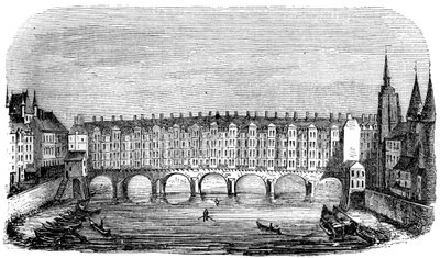 Muinainen Pont aux Changers, Pariisi, Ranska, 1500-luku 1849 tekijältä Unbekannt