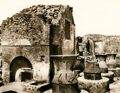 Leipomo ja mylly, Pompei, Italia, 1900-luku tekijältä Unbekannt