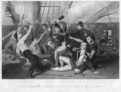 HMS Shannonin miehistö nousi HMS Chesapekeen, 1813 tekijältä Unbekannt