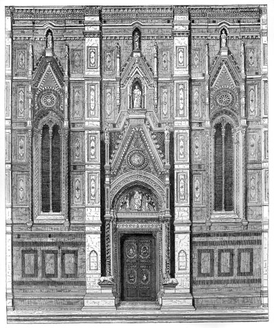Santa Maria del Fioren basilikan kanoninen portti, Firenze, Italia, 1882 tekijältä Unbekannt