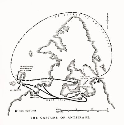 Madagaskarin Antsirananan vangitseminen kuninkaallisten merijalkaväen toimesta, toinen maailmansota, 1942 1944. tekijältä Unbekannt