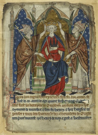 Kuningas Henrik III:n kruunaus 1200-luvulla tekijältä Unbekannt