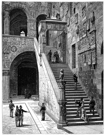 Bargellon piha, Firenze, Italia, 1882 tekijältä Unbekannt