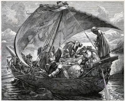 Kuningas Arthurin kuolema 1800-luvulla tekijältä Unbekannt