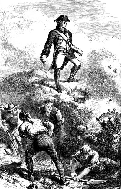 Breeds Hillin puolustus, Prescott in the Redoubt, 1775 c1880 tekijältä Unbekannt