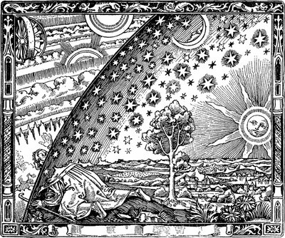 Taivaanvahvuuden reunalla Flammarion-kaiverrus Ilmakehästä. Camillen suosittu meteorologia tekijältä Unbekannt