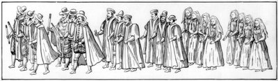 Uskolliset alamaiset, jotka johtivat kulkuetta Elizabethin hautajaisissa, 1603 1901 tekijältä Unbekannt