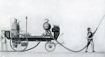 Ensimmäinen höyrypaloauto, c1830 tekijältä Unbekannt