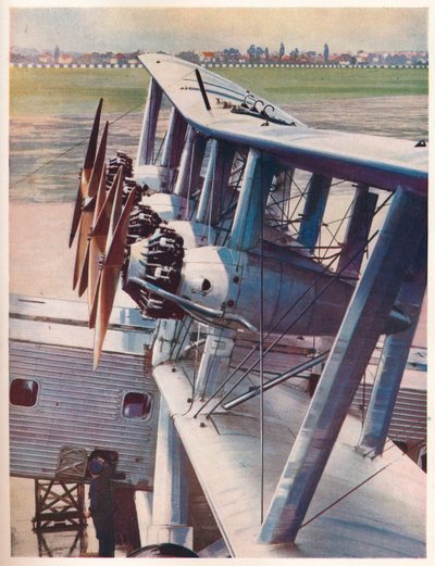 Imperial Airwaysin Scylla-aluksen neljä Bristol Jupiter -moottoria, c1936 c1937 tekijältä Unbekannt