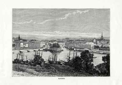 Satama Bayonnessa, Ranskassa, 1879 tekijältä Unbekannt