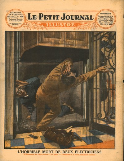 Kahden sähkömiehen kauhea kuolema, 1929. tekijältä Unbekannt