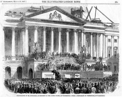 James Buchananin virkaanastuminen presidentiksi Washingtonissa 1857 tekijältä Unbekannt