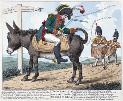 Modernin sankarin matka Elban saarelle, 1814 tekijältä Unbekannt