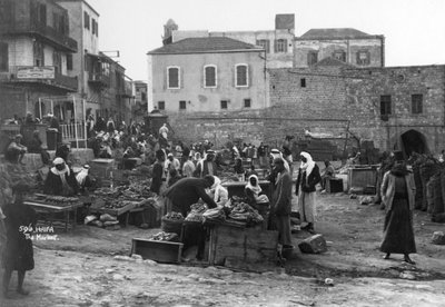 Markkinat, Haifa, Palestiina, 1920-1930-luku tekijältä Unbekannt