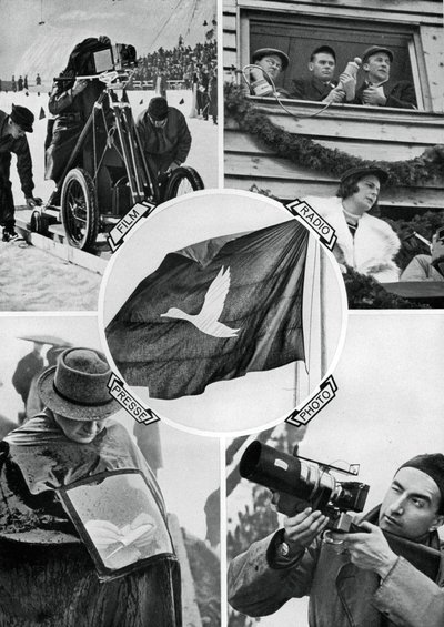 Media toiminnassa, talviolympialaiset, Garmisch-Partenkirchen, Saksa, 1936 tekijältä Unbekannt