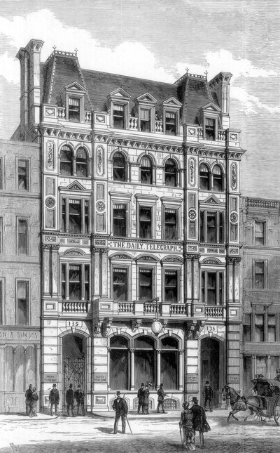 Daily Telegraphin uudet toimistot, Fleet Street, Lontoo, 1882 tekijältä Unbekannt