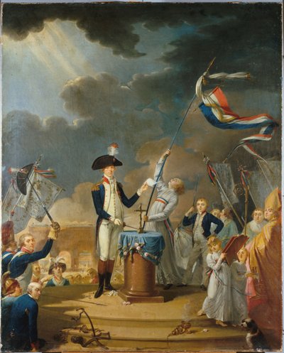 El jurament de La Fayette al Festival de la Federació, 14 de juliol de 1790, 1791. finlandès tekijältä Unbekannt