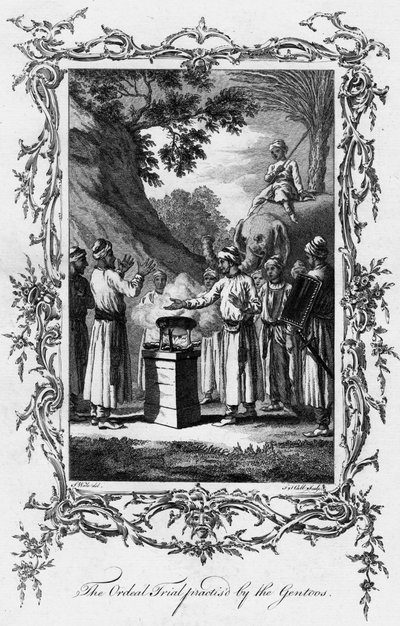 Gentoosien harjoittama koettelemus, c1770 tekijältä Unbekannt