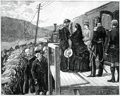 Kuningatar luovuttaa Albert-mitalin rannikkovartija George Oatleylle, 1800-luvun loppu, 1900 tekijältä Unbekannt