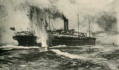 SS-arabian uppoaminen, ensimmäinen maailmansota, 19. elokuuta 1915, c1920. tekijältä Unbekannt
