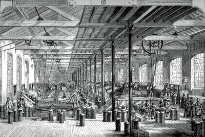 Shadwellin köysitehtaan kehruuhuone, c1880 tekijältä Unbekannt