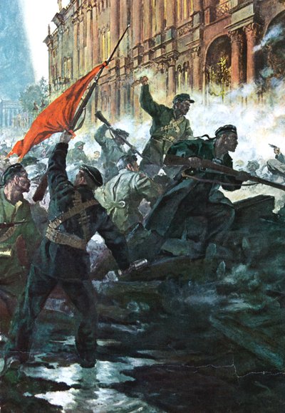 Talvipalatsin myrsky, Pietari, Venäjän vallankumous, lokakuu 1917 tekijältä Unbekannt