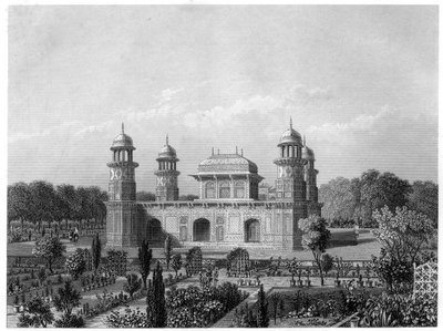 Itimad-Ud-Daulan hauta, Agra, Intia, n. 1860 tekijältä Unbekannt