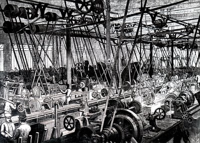Robert Stephenson and Companyn työkalu- ja sorviliike. tekijältä Unbekannt