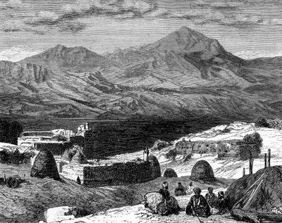 Gharzenin kylä ja Kurdistanin vuoret, 1800-luku tekijältä Unbekannt