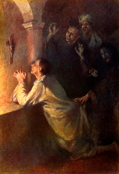 "Nuori mies ponnisteli hartaasti rukouksessa", 1917. tekijältä Unbekannt
