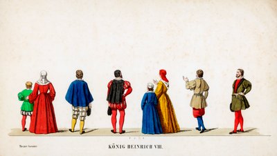 Teatterin pukusuunnittelua Shakespearen näytelmään, Henry VIII, 1800-luku tekijältä Unbekannt