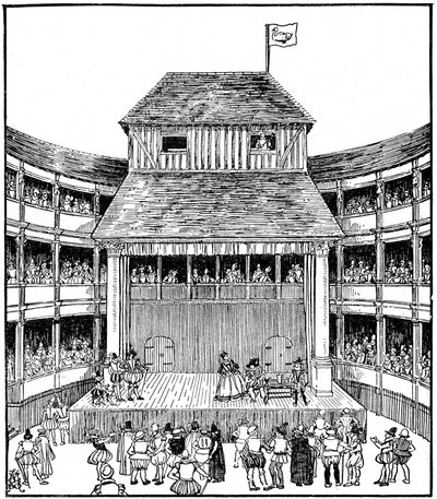 Teatteri tai leikkimökki Elizabeth I:n aikana tekijältä Unbekannt