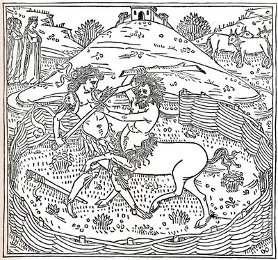 Theseus ja Kentaur, Plutarch: Lives of Parallels, 1491, 1917 tekijältä Unbekannt